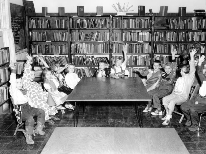 Kindergartners A group of Kindergartners at Shawnee Volunteer Library circa 1954. Kindergartners A group of Kindergartners at Shawnee Volunteer Library circa 1954.