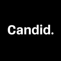A black background with "Candid" in a white font