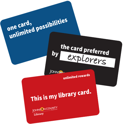An illustration of several Library cards