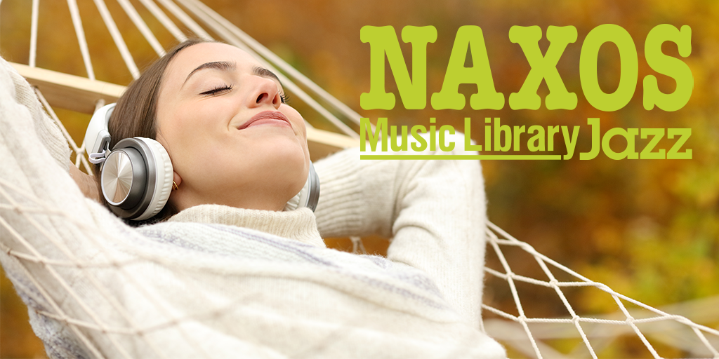 The Naxos Jazz logo with an image of a woman listening to music on her headphones