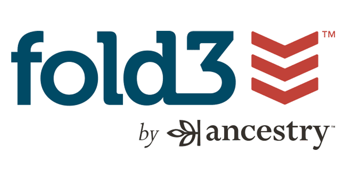 Logo for Fold 3 by Ancestry showing three military chevrons