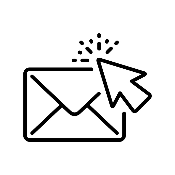 A line drawing of an envelope