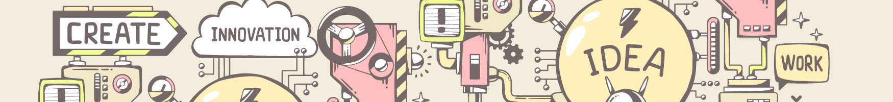 An illustration of machines and electronics all connected together