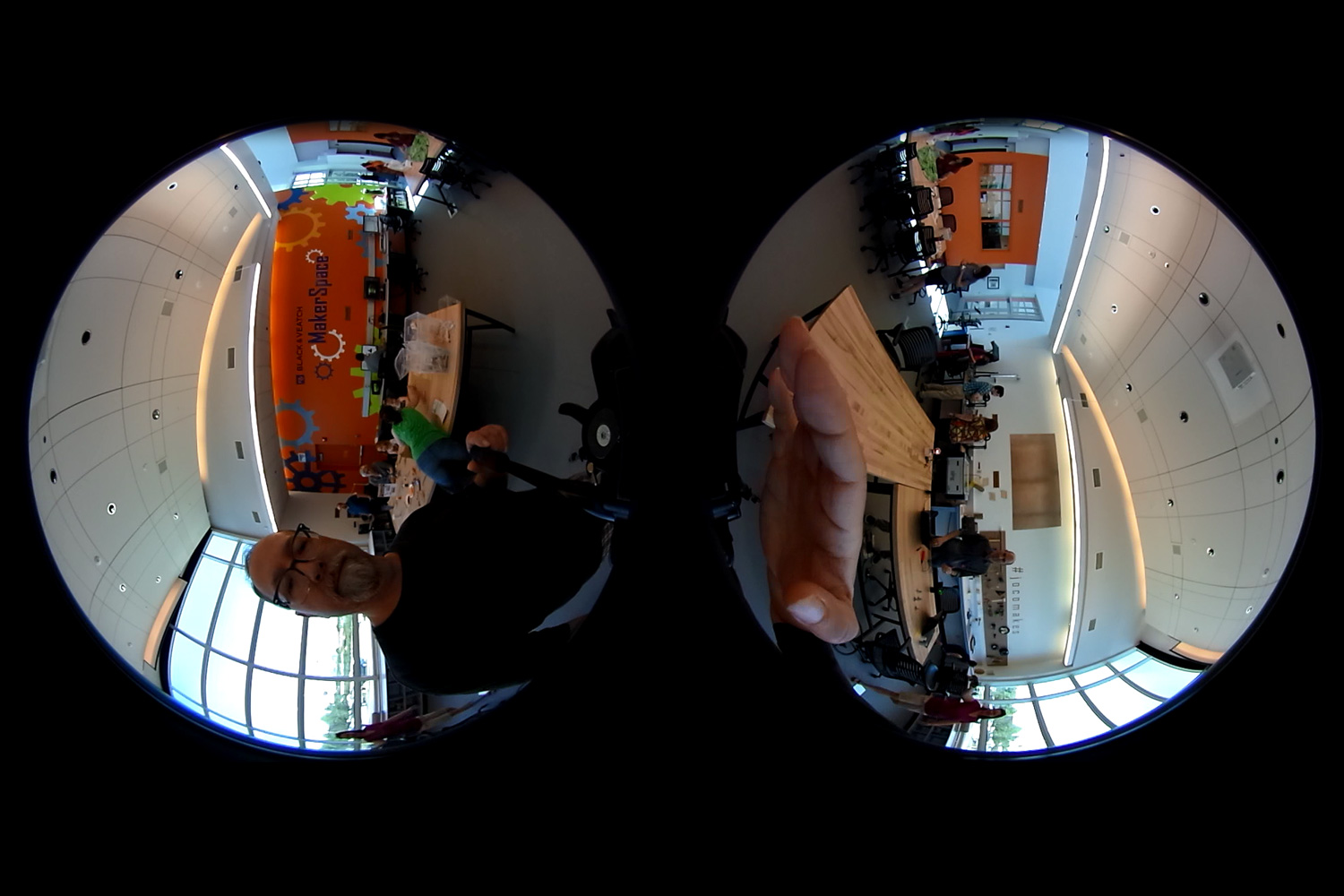 A frame of stereo footage from our VR video A frame of stereo footage from our VR video