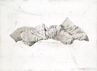 Drawing of pillows on a white background