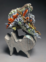 Porcelain, stoneware multicolor sculpture