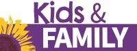 Kids & Family Logo kids and family newsletter with image of a sunflower