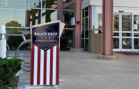 Ballot box at Johnson County Library