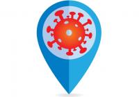 Find it Here A blue map location icon