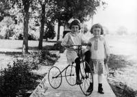 Lenexa Historical Society Girls and Tricycle