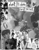 Collage of many faces with the text ‘don’t listen in secret’.