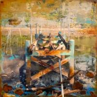 Mixed media image of a dock.