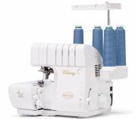 Baby Lock brand serger, a sewing machine with four spools of thread.