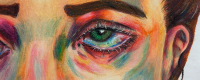 elementia painting of a face closeup on right eye