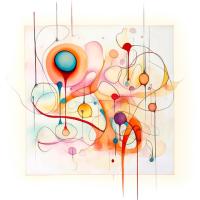 Digital image of organic swirls, shapes and drips.