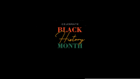 Text celebrate black history month on black background.