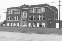 Black and white photo of Stanley High School.