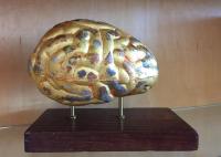 m.o.i. "Your Brain on Art" (gold and silver-leaf on re-purposed object)