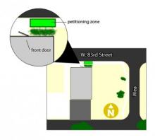 A map of the petitioning zone for De Soto