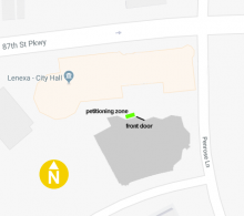 A map of the petitioning zone for Lenexa City Center