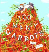Too Many Carrots by Katy Hudson rabbit on top of a pile of carrots