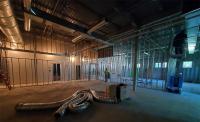 Overhead Mechanical and Electrical and wall framing are in progress (Looking southeast across Materials Handling) Overhead Mechanical and Electrical and wall framing are in progress (Looking southeast across Materials Handling)