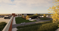 Exterior view of proposed Merriam library