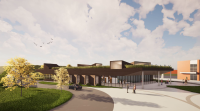 Exterior view of proposed Merriam library