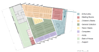 Proposed floor plan for new Merriam library