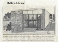Original De Soto Library Location Newspaper clipping depicting the original De Soto library location