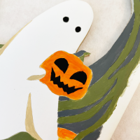 up close image of ghost illustration