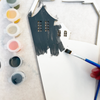 image of painting a haunted house
