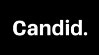 Candid logo - white text on black background