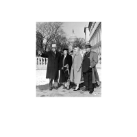 John Barkley (right), with his wife, Marguerite (second from left), and daughter, Joan Barkley Wells (second from right) while visiting Washington, D.C. 