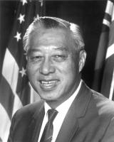 Hiram Fong, one of Hawaii’s first two senators Black and white portrait of Hiram Fong