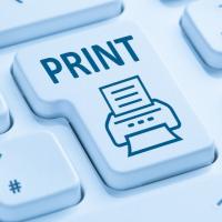A computer keyboard button that reads 'print'