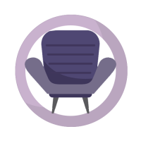 a cozy purple chair
