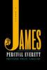 A book cover with a black background and bright yellow letters spelling James