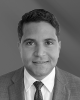 Black and white portrait of Jeffrey Mendoza